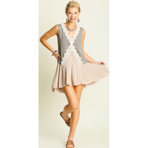 ❗️CLEARANCE❗️Latte Lace Tunic Dress S M L - Picture 3 of 5